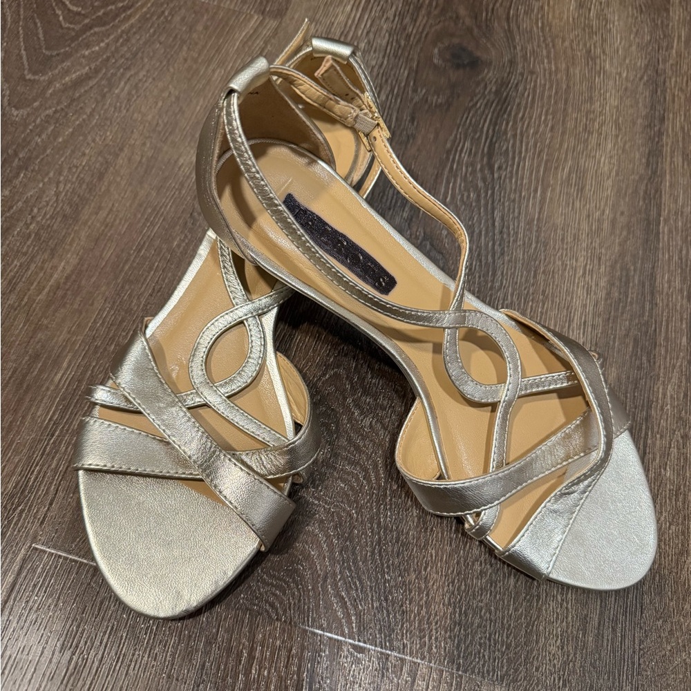 New. Elegant Gold Capri Strappy Sandals